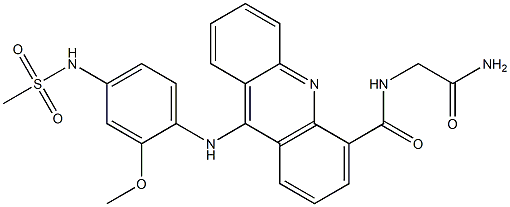 N-(2-Amino-2-oxoethyl)-9-[2-methoxy-4-(methylsulfonylamino)anilino]acridine-5-carboxamide Struktur