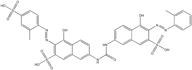 4-Hydroxy-7-[[[[5-hydroxy-6-(2-methylphenylazo)-7-sulfo-2-naphthalenyl]amino]carbonyl]amino]-3-(2-methyl-4-sulfophenylazo)-2-naphthalenesulfonic acid Struktur