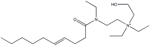 2-[N-Ethyl-N-(4-decenoyl)amino]-N,N-diethyl-N-(2-hydroxyethyl)ethanaminium Struktur