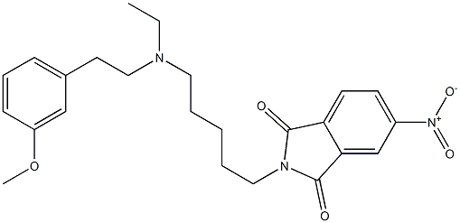 N-[5-[Ethyl[2-(3-methoxyphenyl)ethyl]amino]pentyl]-5-nitrophthalimide Struktur