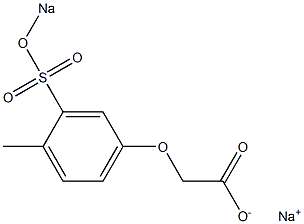 4-Methyl-3-sodiooxysulfonylphenoxyacetic acid sodium salt Struktur