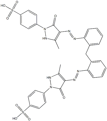 Methylenebis[[3-methyl-1-(p-sulfophenyl)-5-pyrazolon-4-ylazo]benzene] Struktur