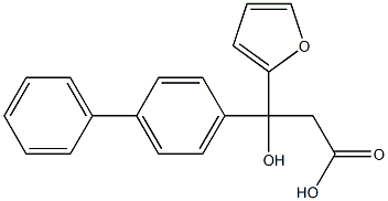 (-)-3-(4-Biphenylyl)-3-(2-furyl)-3-hydroxypropanoic acid Struktur