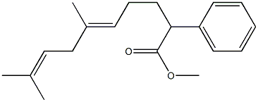 6,9-Dimethyl-2-phenyl-5,8-decadienoic acid methyl ester Struktur