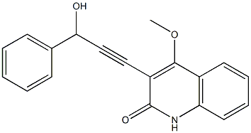 3-(3-ヒドロキシ-3-フェニル-1-プロピニル)-4-メトキシキノリン-2(1H)-オン 化學(xué)構(gòu)造式