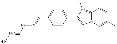 1,6-Dimethyl-2-[4-[2-(aminoiminiomethyl)hydrazonomethyl]phenyl]imidazo[1,2-a]pyridin-1-ium Struktur