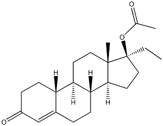 (17S)-17-Acetyloxy-19-norpregn-4-en-3-one Struktur