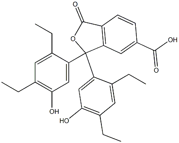 1,1-Bis(2,4-diethyl-5-hydroxyphenyl)-1,3-dihydro-3-oxoisobenzofuran-6-carboxylic acid Struktur