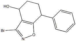 3-Bromo-4,5,6,7-tetrahydro-7-phenyl-1,2-benzisoxazol-4-ol Struktur