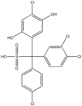 (4-Chlorophenyl)(3,4-dichlorophenyl)(4-chloro-2,5-dihydroxyphenyl)methanesulfonic acid Structure