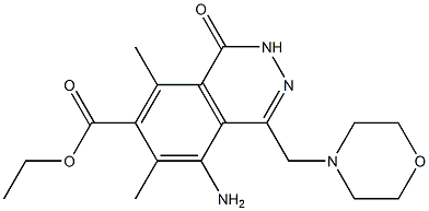 1,2-Dihydro-1-oxo-5-amino-4-(morpholinomethyl)-6,8-dimethylphthalazine-7-carboxylic acid ethyl ester Struktur