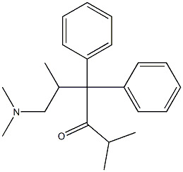 2,5-Dimethyl-6-(dimethylamino)-4,4-diphenyl-3-hexanone Struktur