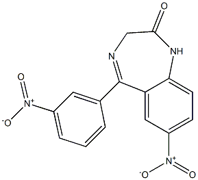 1,3-Dihydro-7-nitro-5-(5-nitrophenyl)-2H-1,4-benzodiazepin-2-one Struktur