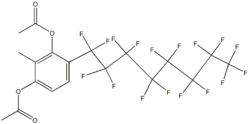 4-(Heptadecafluorooctyl)-2-methylbenzene-1,3-diol diacetate Struktur