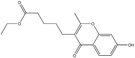 5-(7-Hydroxy-2-methyl-4-oxo-4H-1-benzopyran-3-yl)valeric acid ethyl ester Struktur