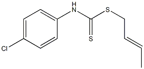 N-(4-Chlorophenyl)dithiocarbamic acid [(E)-2-butenyl] ester Structure