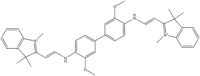2,2'-[(3,3'-Dimethoxy[1,1'-biphenyl]-4,4'-diyl)bis(imino-2,1-ethenediyl)]bis(1,3,3-trimethyl-3H-indolium) Struktur