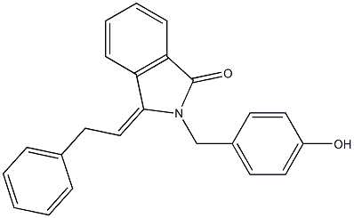 2-(4-Hydroxybenzyl)-3-(2-phenylethylidene)-2H-isoindol-1-one Struktur