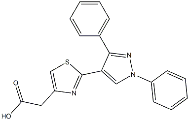 2-(5-Phenyl-2-phenyl-2H-pyrazol-4-yl)thiazole-4-acetic acid Struktur