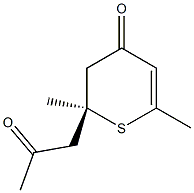 (S)-2,3-Dihydro-2,6-dimethyl-2-(2-oxopropyl)-4H-thiopyran-4-one Struktur