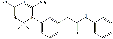 1-[3-[2-(Phenylamino)-2-oxoethyl]phenyl]-2,2-dimethyl-4,6-diamino-1,2-dihydro-1,3,5-triazine Struktur