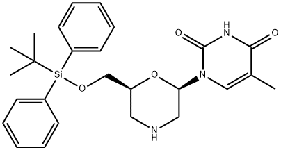 7-O-(tert-butyldiphenylsilyl)morpholinothymidine Struktur