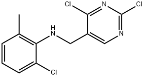 5-Pyrimidinemethanamine, 2,4-dichloro-N-(2-chloro-6-methylphenyl)- Struktur