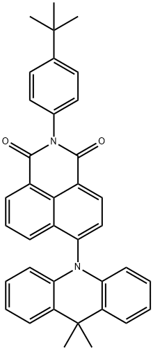 1H-Benz[de]isoquinoline-1,3(2H)-dione, 6-(9,9-dimethyl-10(9H)-acridinyl)-2-[4-(1,1-dimethylethyl)phenyl]- Struktur