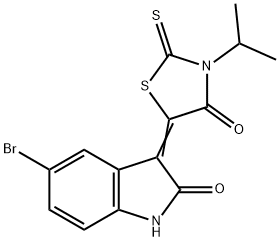 (5Z)-5-(5-bromo-2-oxo-1H-indol-3-ylidene)-3-propan-2-yl-2-sulfanylidene-1,3-thiazolidin-4-one Struktur