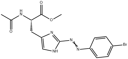 L-Histidine, N-acetyl-2-[(4-bromophenyl)azo]-, methyl ester (9CI) Struktur