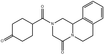rac-1,2,3,6,7,11b-Hexahydro-2-[(4-oxocyclohexyl)carbonyl]-4H-pyrazino[2,1-a]isoquinolin-4-one Struktur