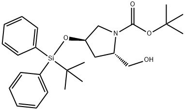 (2S,4R)-tert-butyl4-((tert-butyldiphenylsilyl)oxy)-2-(hydroxymethyl)pyrrolidine-1-carboxylate(WX192094) Struktur