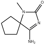 4-Amino-1-methyl-1,3-diazaspiro[4.4]non-3-en-2-one Struktur