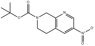 1,7-Naphthyridine-7(6H)-carboxylic acid, 5,8-dihydro-3-nitro-, 1,1-dimethylethyl ester Struktur