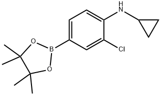 2-Chloro-N-cyclopropyl-4-(4,4,5,5-tetramethyl-1,3,2-dioxaborolan-2-yl)aniline Struktur