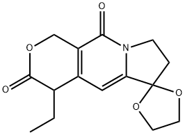 Spiro[1,3-dioxolane-2,6'(3'H)-[1H]pyrano[3,4-f]indolizine]-3',10'(4'H)-dione, 4'-ethyl-7',8'-dihydro- Struktur