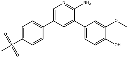 Phenol, 4-[2-amino-5-[4-(methylsulfonyl)phenyl]-3-pyridinyl]-2-methoxy- Struktur