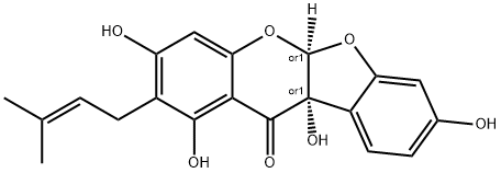 (5aβ,10bβ)-5a,10b-Dihydro-2-(3-methyl-2-butenyl)-1,3,8,10b-tetrahydroxy-11H-benzofuro[2,3-b][1]benzopyran-11-one Struktur