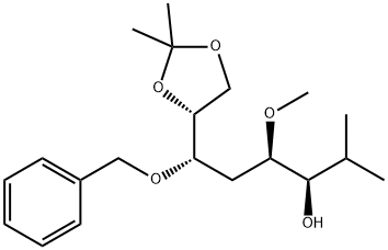 D-altro-Octitol, 1,2,5-trideoxy-2-methyl-4-O-methyl-7,8-O-(1-methylethylidene)-6-O-(phenylmethyl)- Struktur