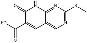 Pyrido[2,3-d]pyrimidine-6-carboxylic acid, 7,8-dihydro-2-(methylthio)-7-oxo- Struktur