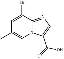 Imidazo[1,2-a]pyridine-3-carboxylic acid, 8-bromo-6-methyl- Struktur