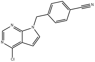 JR-14025, 4-((4-Chloro-7H-pyrrolo[2,3-d]pyrimidin-7-yl)methyl)benzonitrile, 95% Struktur