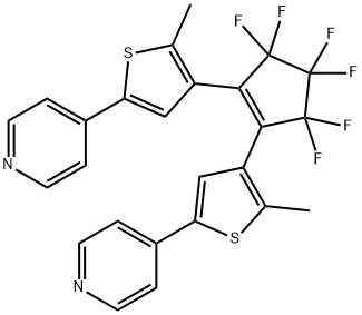 Pyridine, 4,4'-[(3,3,4,4,5,5-hexafluoro-1-cyclopentene-1,2-diyl)bis(5-methyl-4,2-thiophenediyl)]bis- Struktur