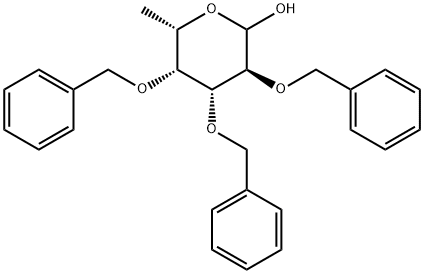 L-Galactopyranose, 6-deoxy-2,3,4-tris-O-(phenylmethyl)- Struktur