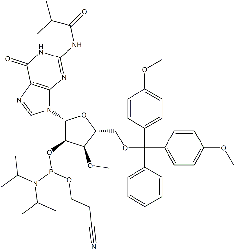 3'-O-Me-G(iBu)-2'-phosphoramidite Struktur