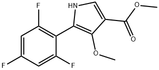 1H-Pyrrole-3-carboxylic acid, 4-methoxy-5-(2,4,6-trifluorophenyl)-, methyl ester Struktur