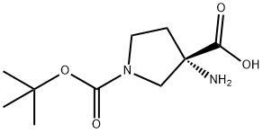 1,3-Pyrrolidinedicarboxylic acid, 3-amino-, 1-(1,1-dimethylethyl) ester, (3S)- Structure