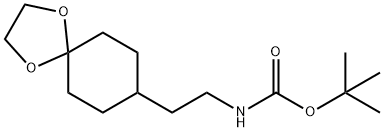 Carbamic acid, N-[2-(1,4-dioxaspiro[4.5]dec-8-yl)ethyl]-, 1,1-dimethylethyl ester Struktur