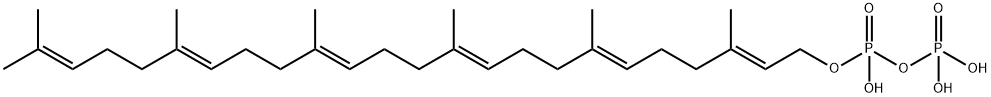 Diphosphoric acid, P-[(2E,6E,10E,14E,18E)-3,7,11,15,19,23-hexamethyl-2,6,10,14,18,22-tetracosahexaen-1-yl] ester Struktur