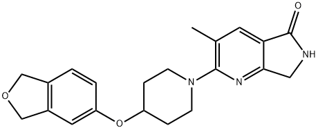 5H-Pyrrolo[3,4-b]pyridin-5-one, 2-[4-[(1,3-dihydro-5-isobenzofuranyl)oxy]-1-piperidinyl]-6,7-dihydro-3-methyl- Struktur